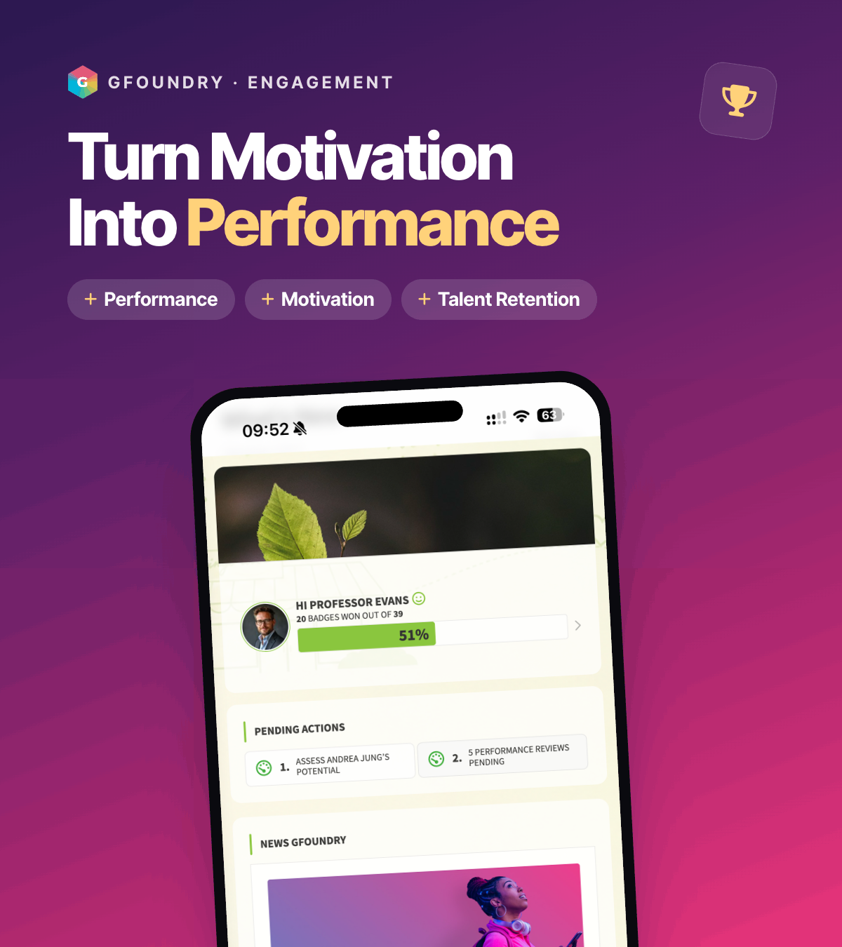 GFoundry employee experience on web, iOS and Android