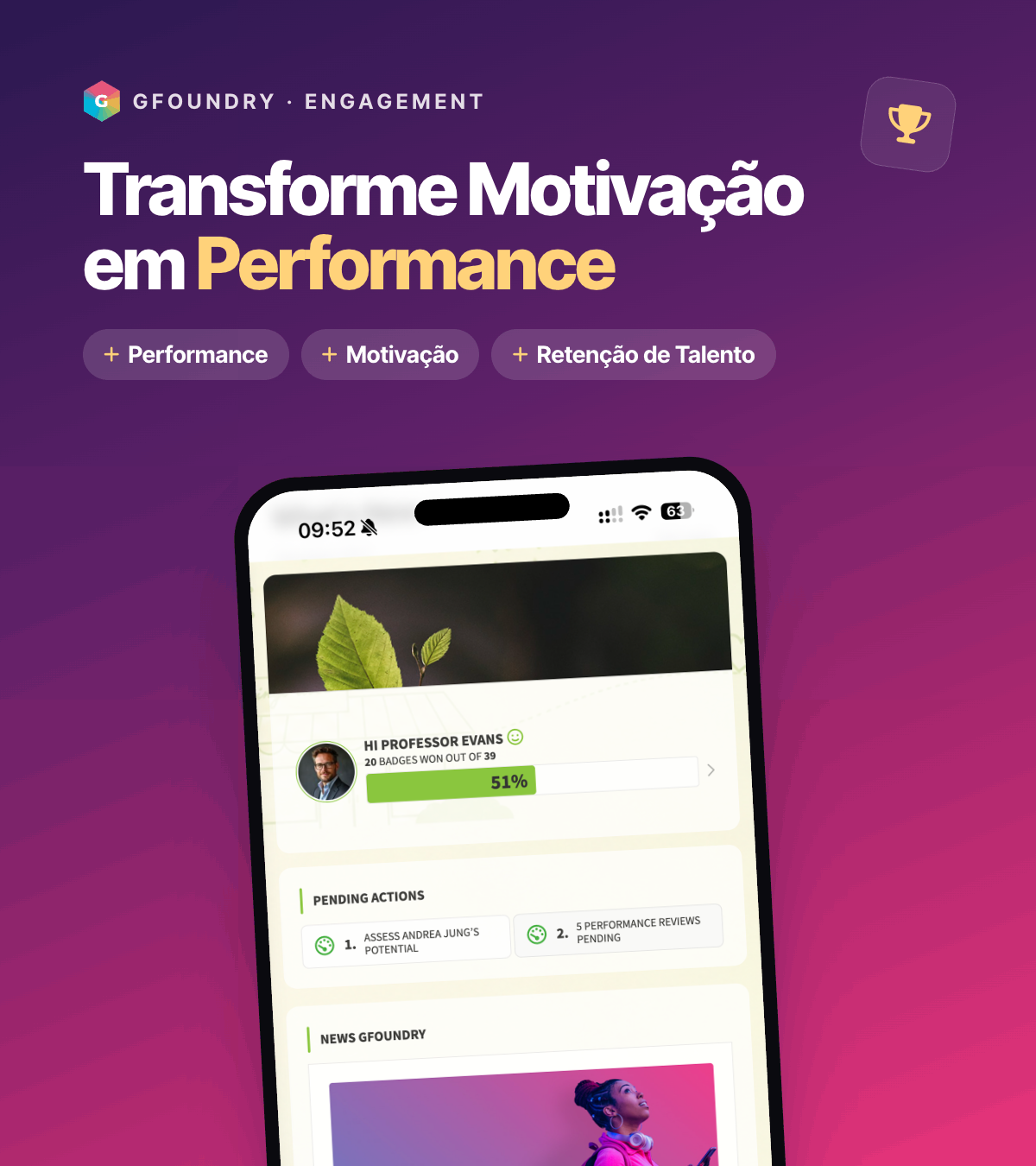 Experiência dos colaboradores na GFoundry em web, iOS e Android